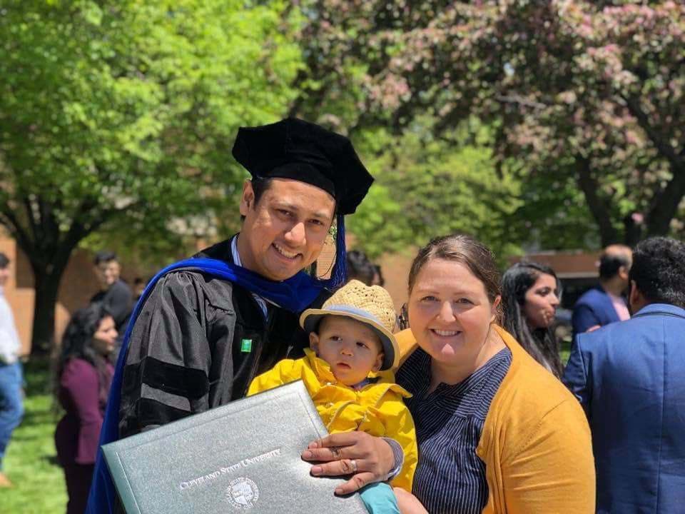 Graduation ceremony photo of Tiyash 