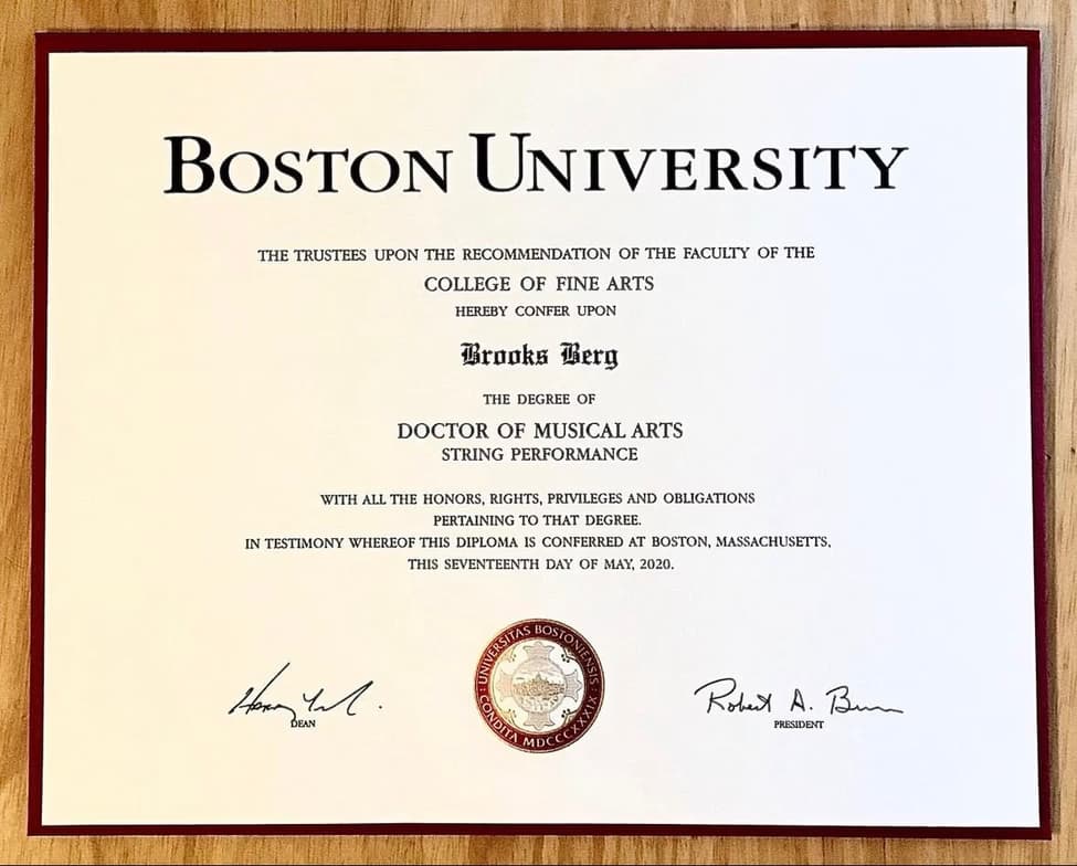 Verified degree or teaching certification of Brooks 