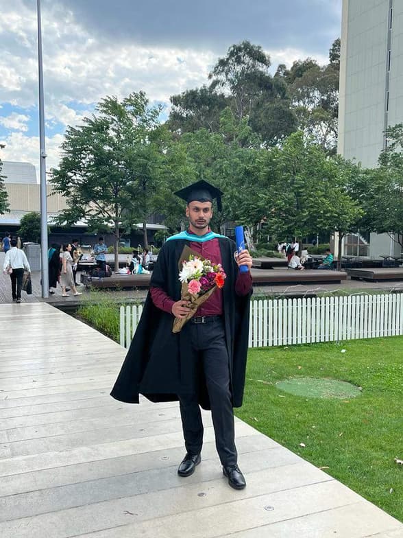 Graduation ceremony photo of Anirudh 