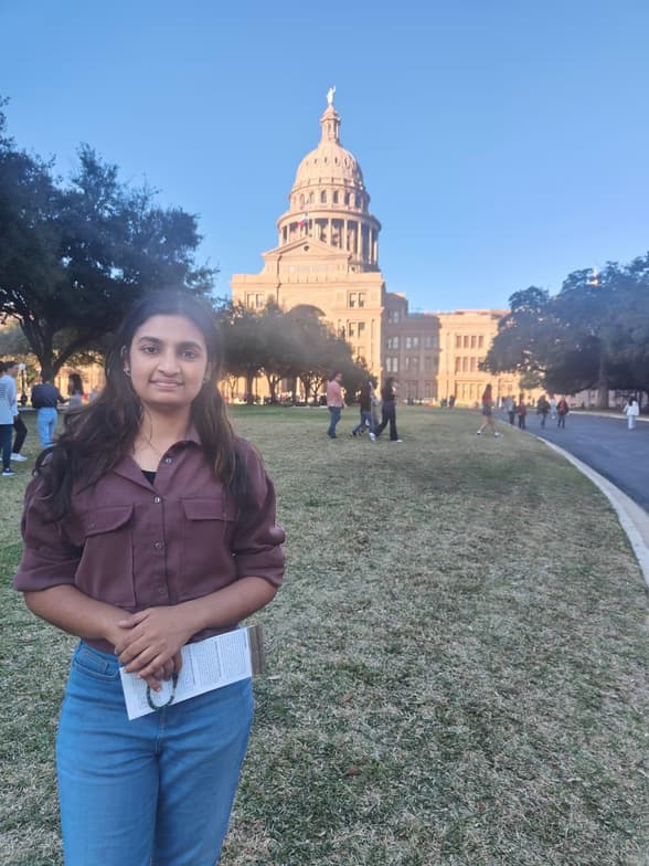 Travel snapshot of Subashree during a trip