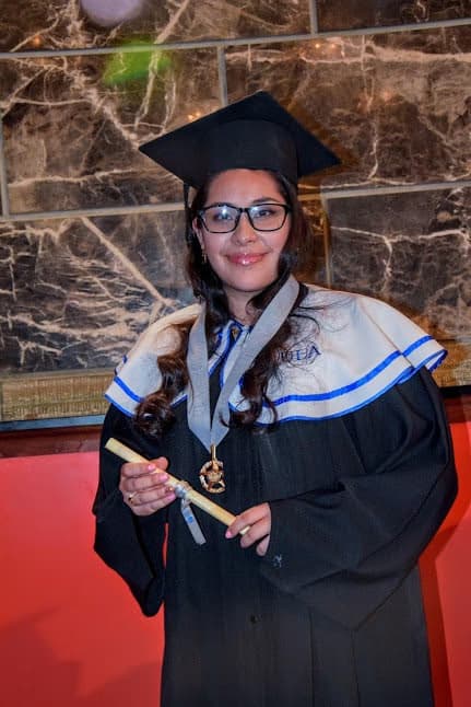 Graduation ceremony photo of Maira  