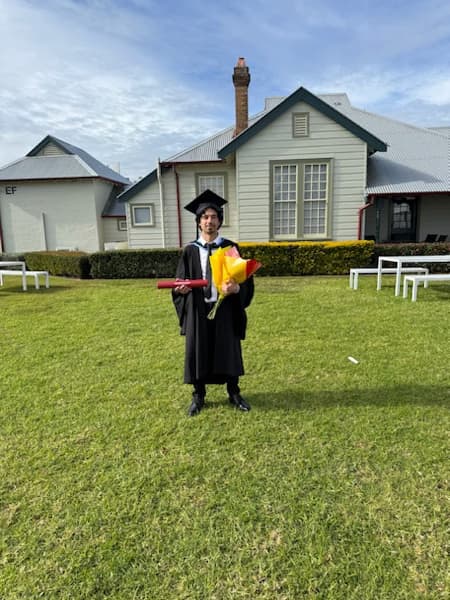 Graduation ceremony photo of Steven  