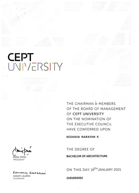 Verified degree or teaching certification of Keshava 