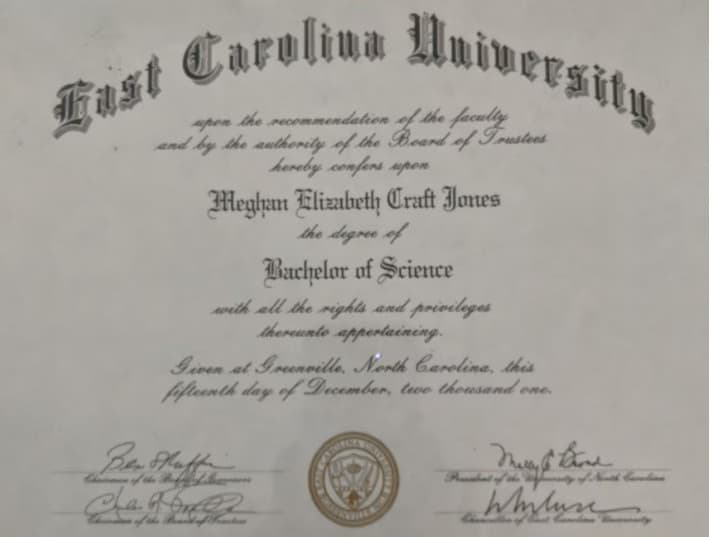 Graduation ceremony photo of Meghan 