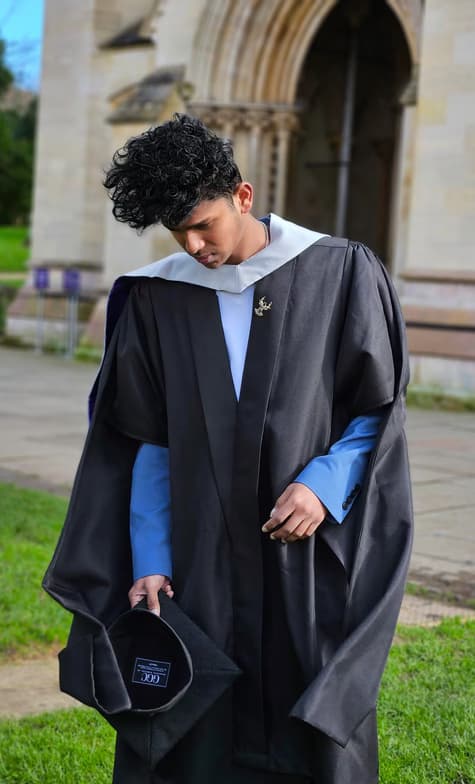 Graduation ceremony photo of Leander Louis 