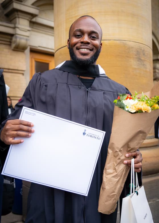 Graduation ceremony photo of Daniel 