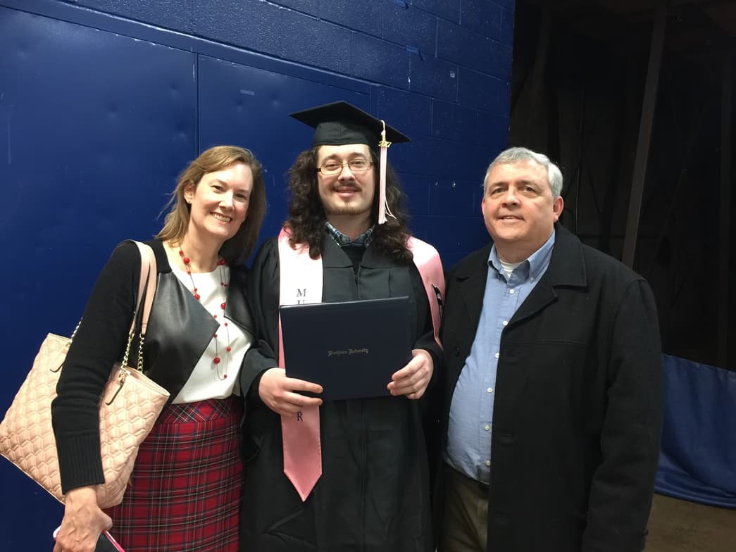Graduation ceremony photo of Ryan 