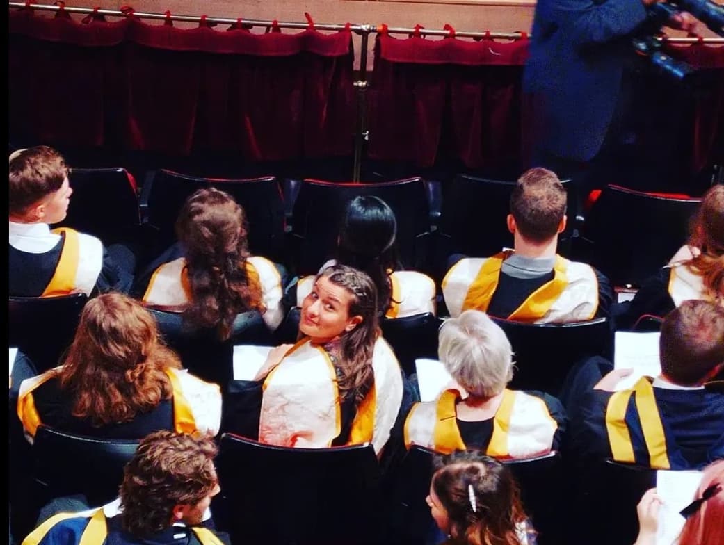 Graduation ceremony photo of Francesca 