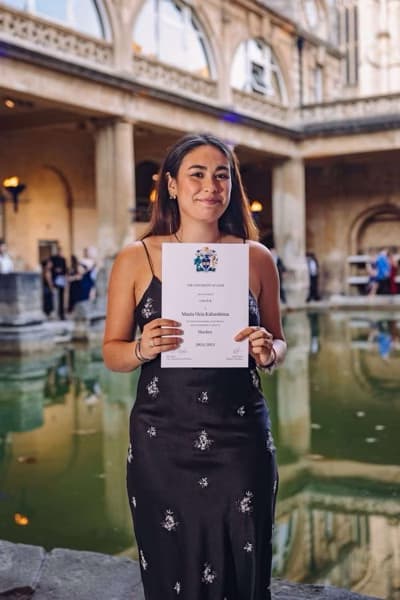 Graduation ceremony photo of Maria