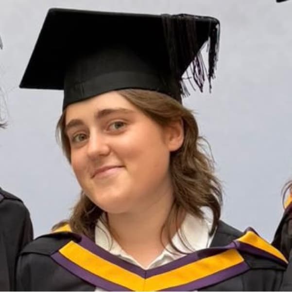 Graduation ceremony photo of Emer 