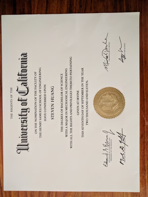 Verified degree or teaching certification of Steven 