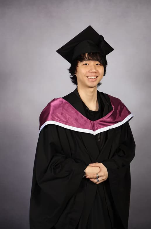 Graduation ceremony photo of Joshua 