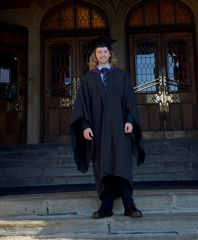 Graduation ceremony photo of Elliot 