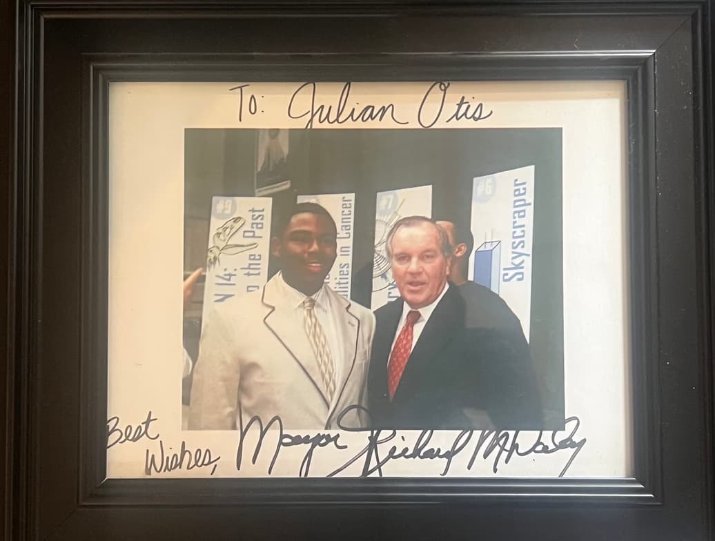 Graduation ceremony photo of Julian 