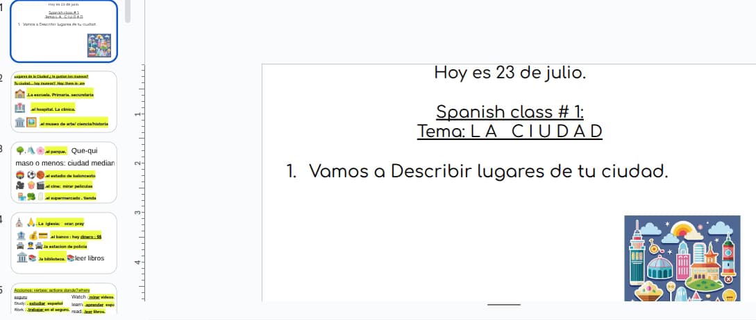 Spanish learning materials by Lucía
