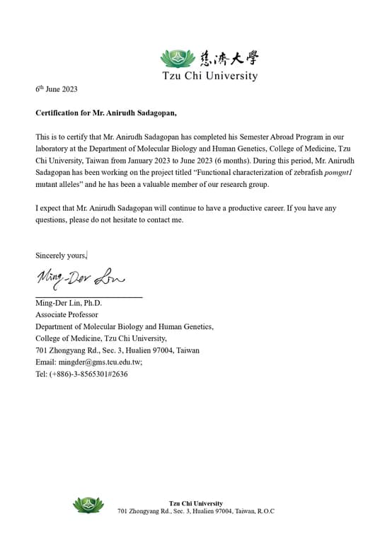 Verified degree or teaching certification of Anirudh 