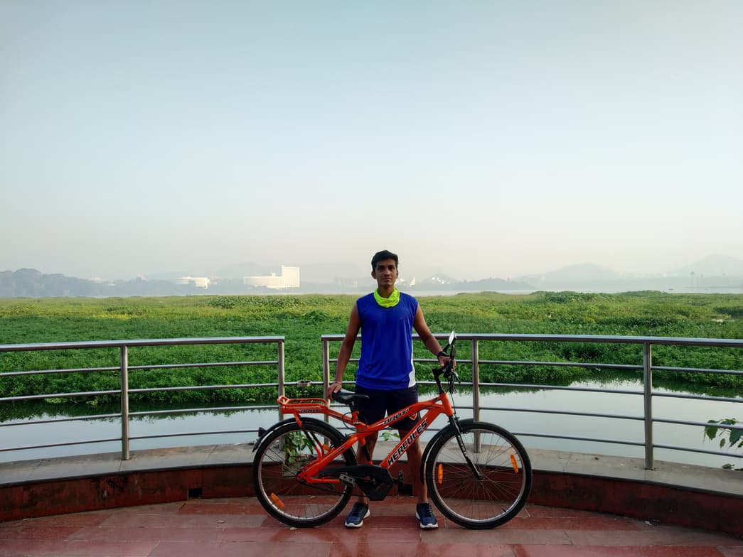 Hrushikesh enjoying a hobby outside teaching 