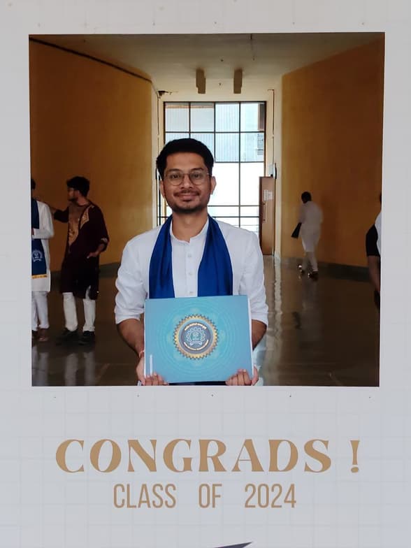 Graduation ceremony photo of Akshat 