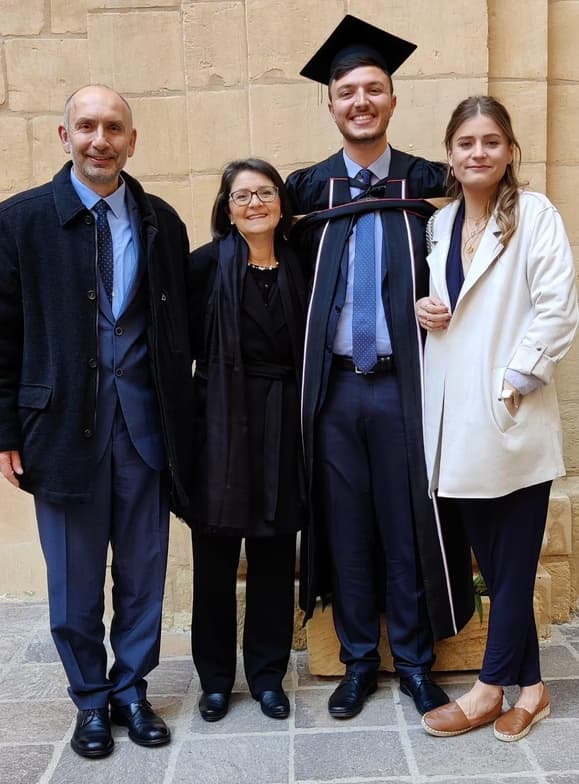 Graduation ceremony photo of Matthew 