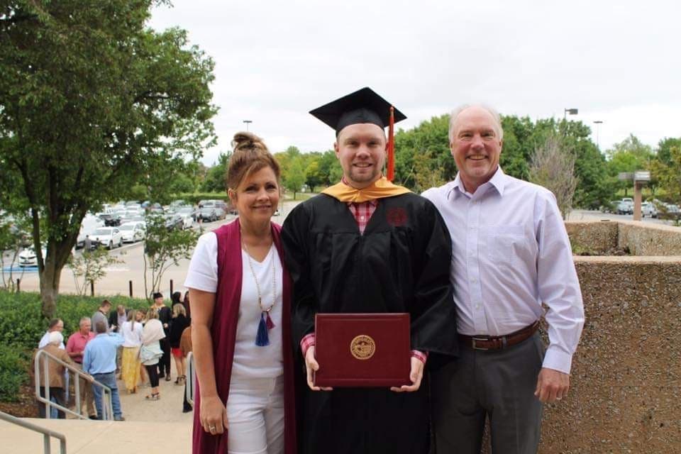 Graduation ceremony photo of Carson 