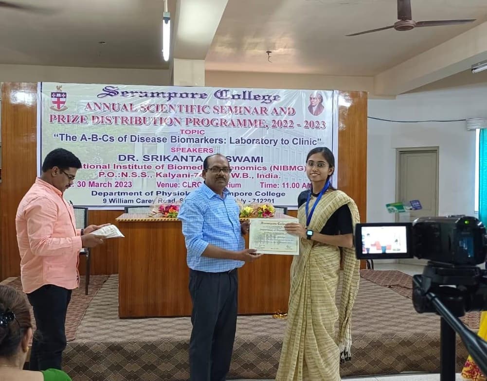 Graduation ceremony photo of Atrayee