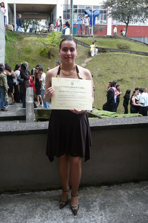 Graduation ceremony photo of Sandra 