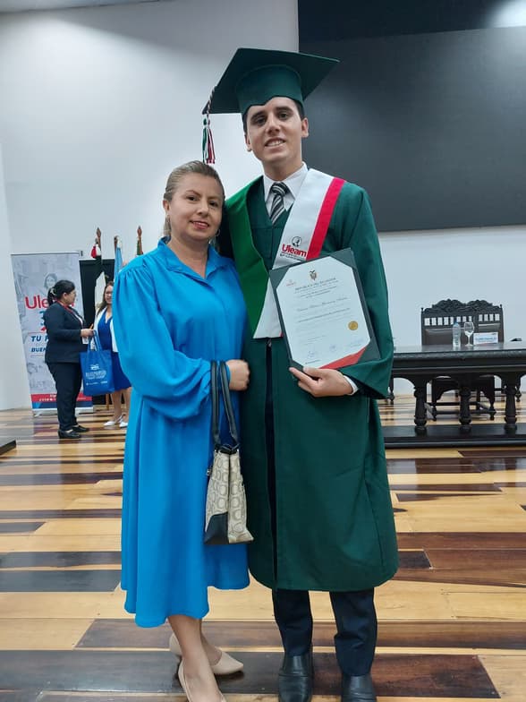 Graduation ceremony photo of Andres 