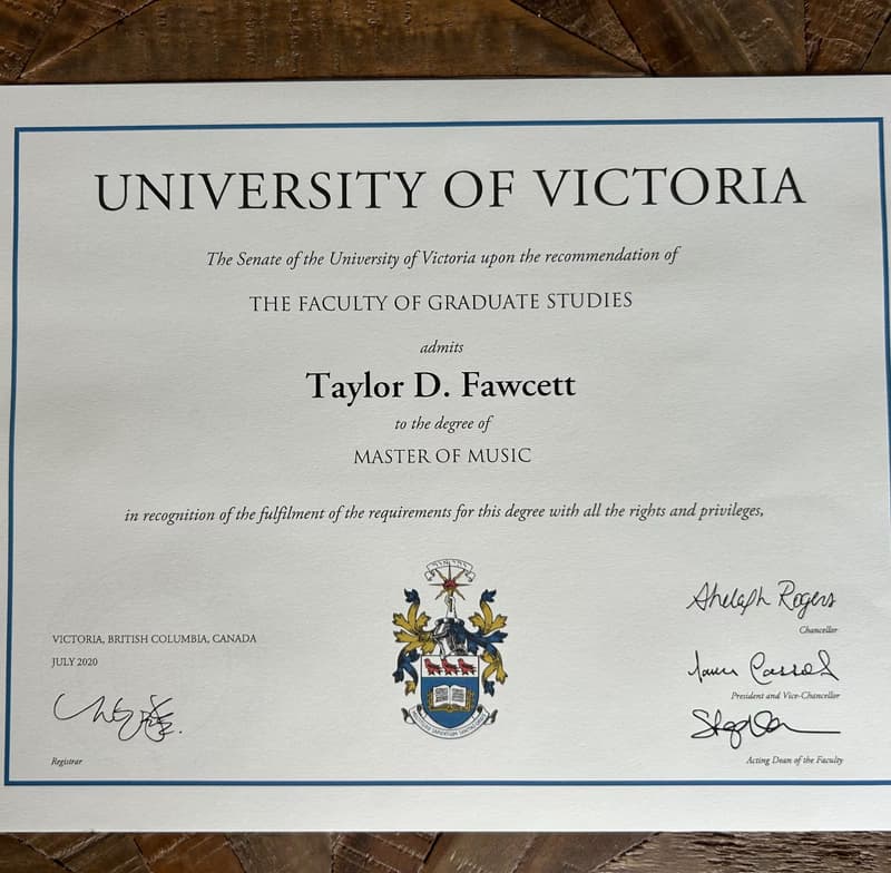 Verified degree or teaching certification of Taylor 