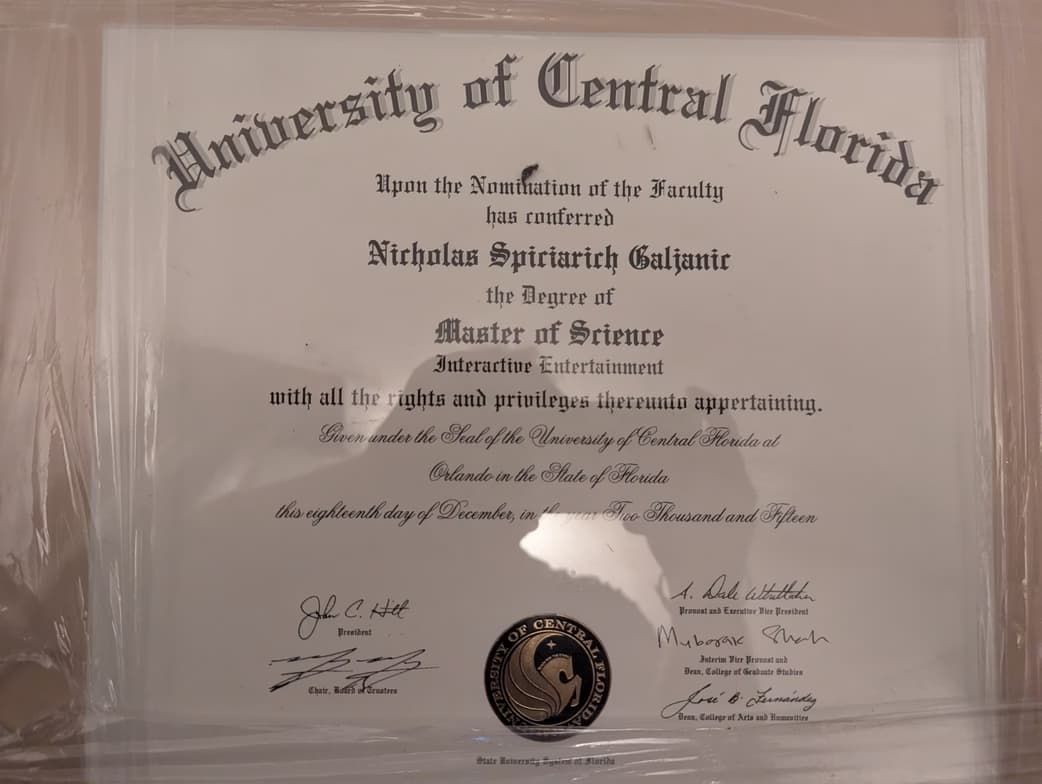 Verified degree or teaching certification of Nicholas 
