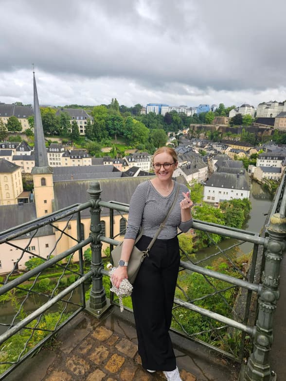 Travel snapshot of Rebekah during a trip 