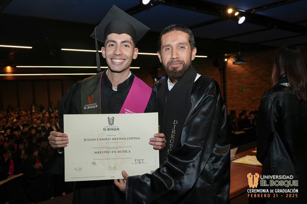 Graduation ceremony photo of Julián  