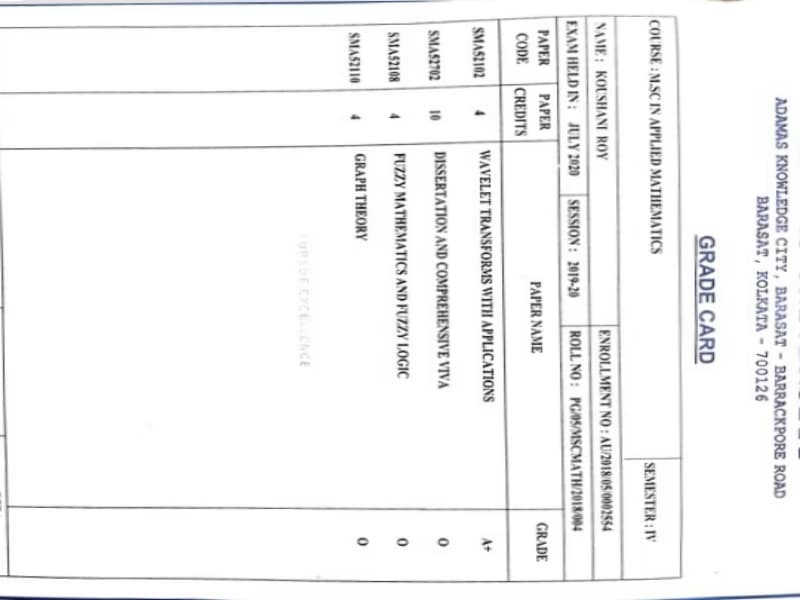 Verified degree or teaching certification of Koushani 