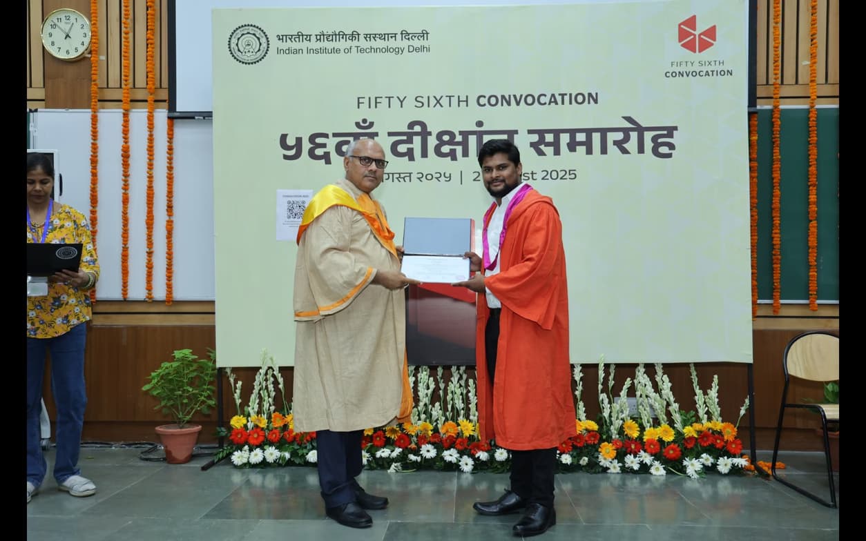 Graduation ceremony photo of Anil