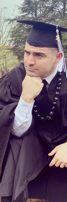 Graduation ceremony photo of Michael