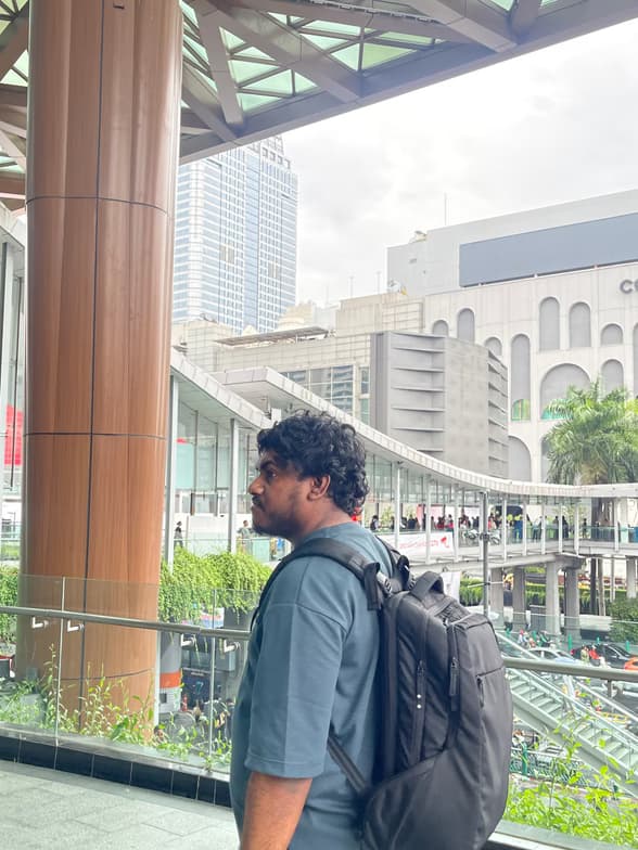 Travel snapshot of Ali during a trip 