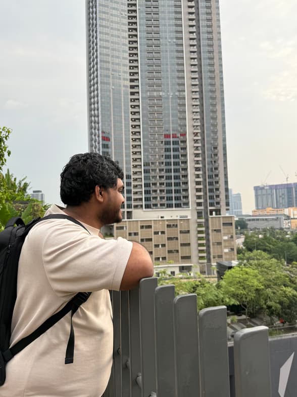 Travel snapshot of Ali during a trip 