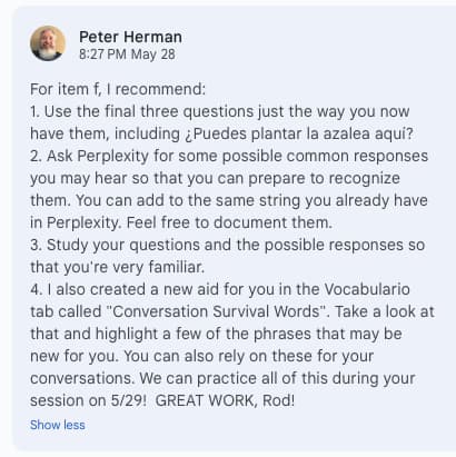 Live performance with Spanish by Peter 