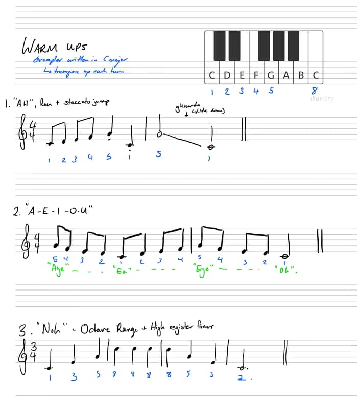 Singing learning materials by Renrick 