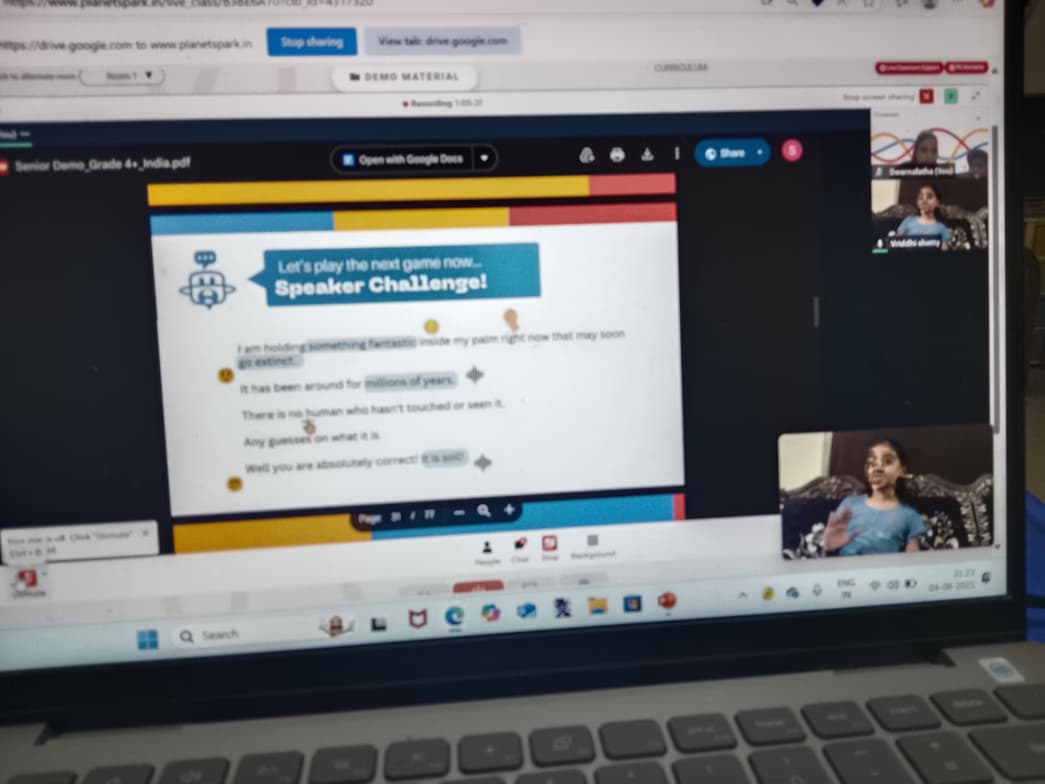 Swarna conducting a lesson 