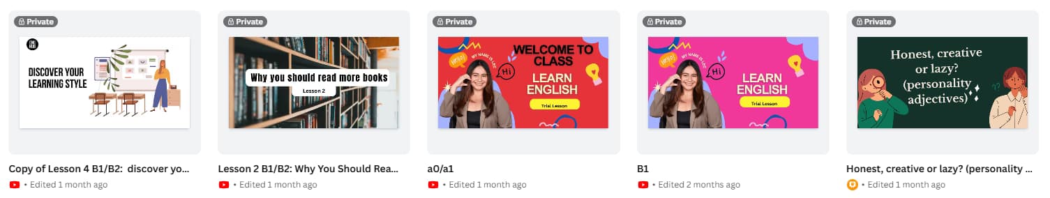 English learning materials by Lee Mae