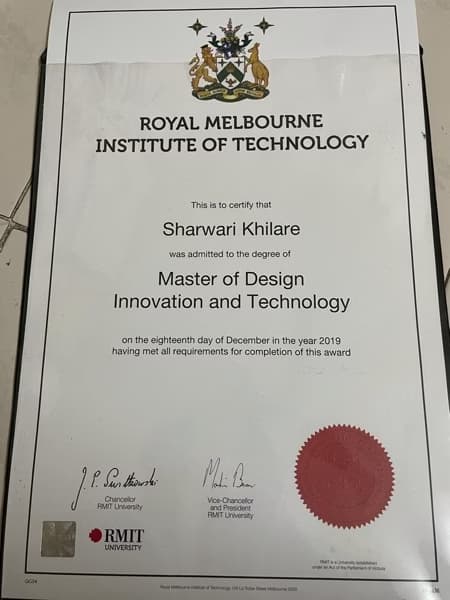 Verified degree or teaching certification of Sharwari