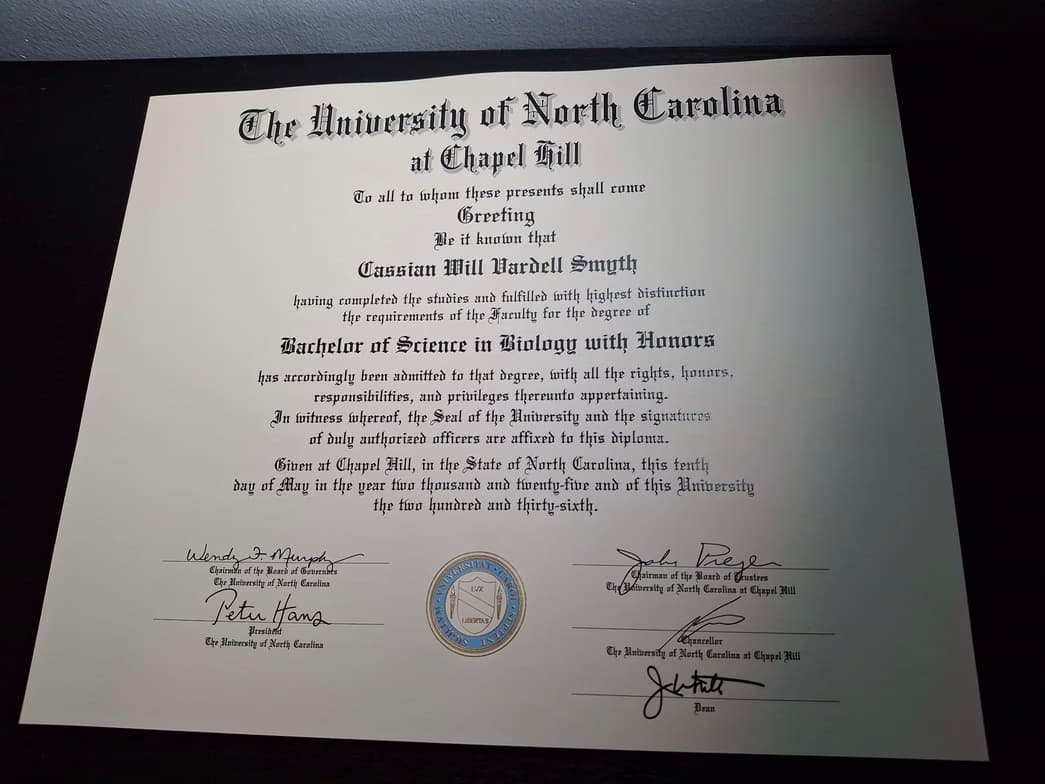 Verified degree or teaching certification of Cassian 