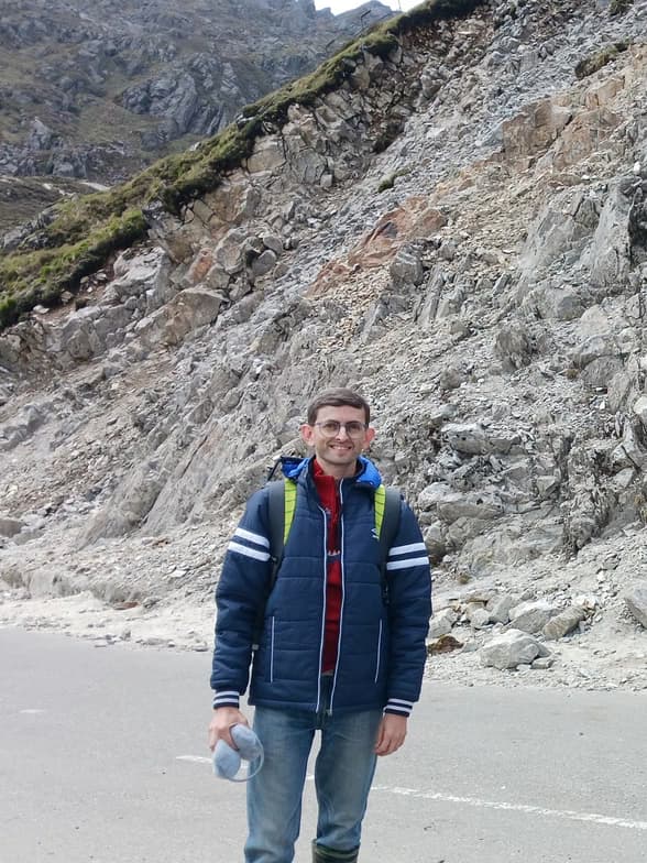 Travel snapshot of Gautam during a trip