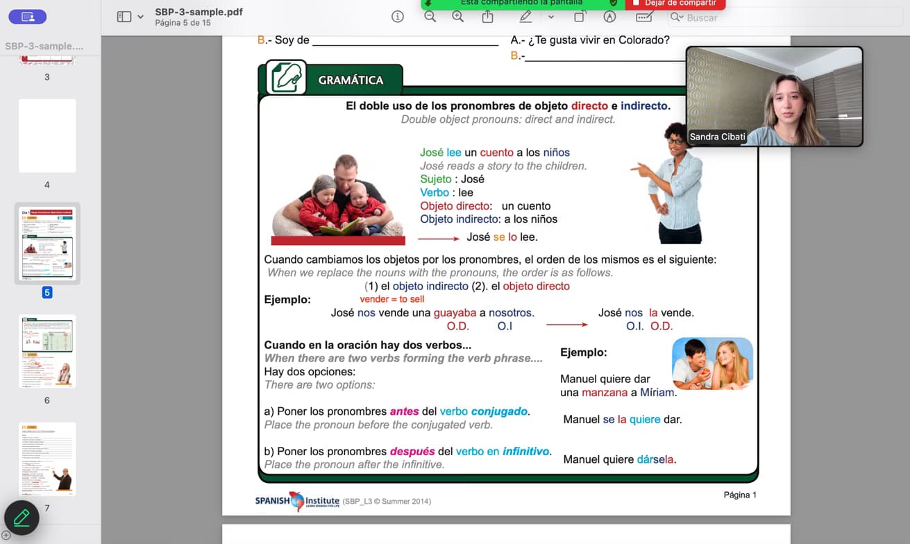 Spanish learning materials by Sandra