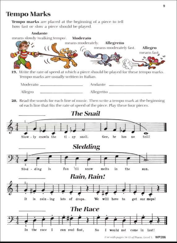 Piano learning materials by Luis 