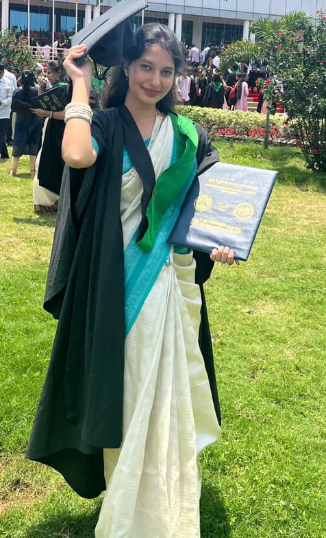 Graduation ceremony photo of Afreen