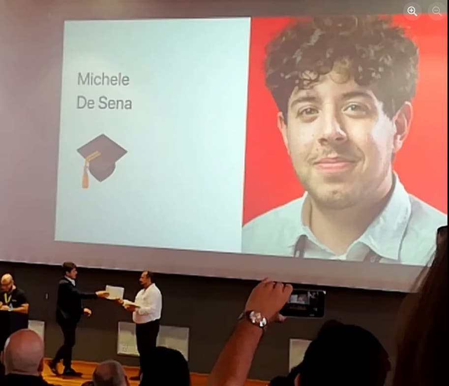 Graduation ceremony photo of Michele 