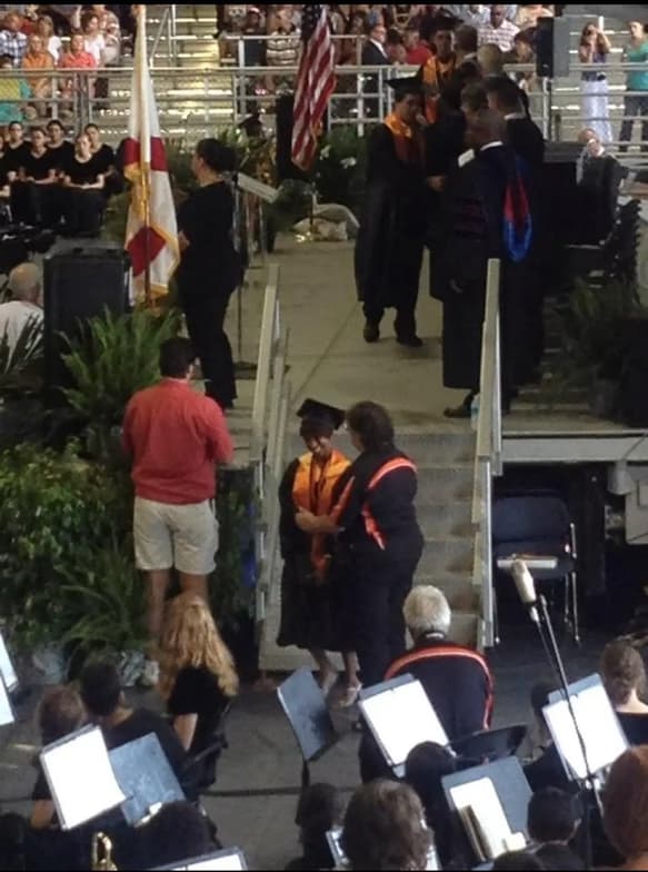 Graduation ceremony photo of Dannielle 