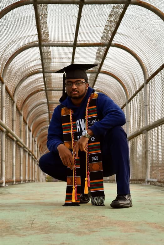 Graduation ceremony photo of Adrian 