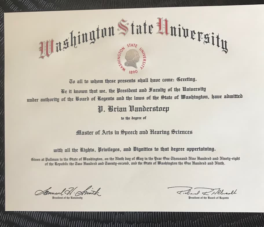 Verified degree or teaching certification of Brian 